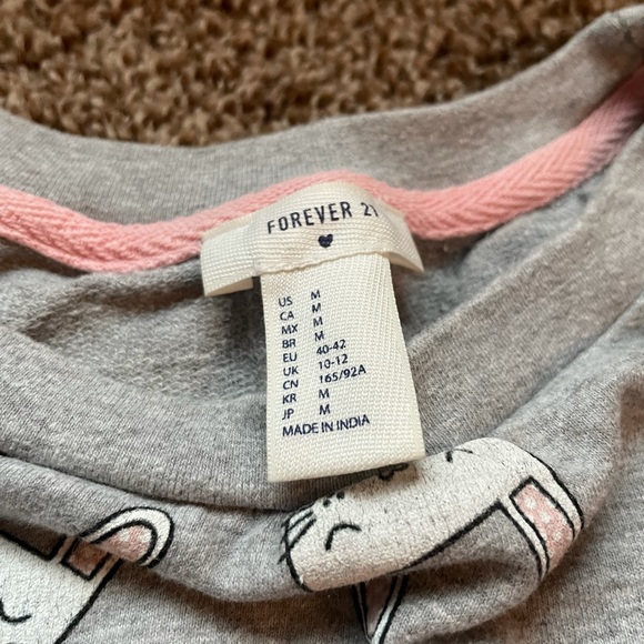 F21 Bunny Rabbit PJ Sweatshirt - Picture 3 of 8